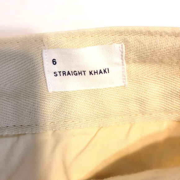 Gap Pants Women's 6 High Rise Straight Khaki Cream Raw Hem Coastal Casual NEW - Picture 8 of 15